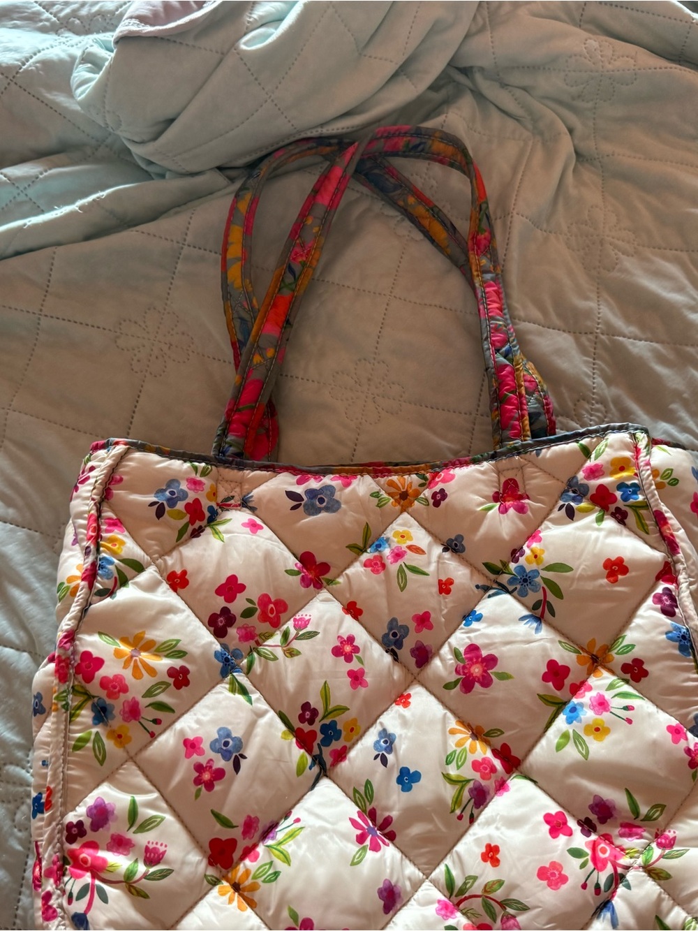 Natural life Quilted Floral Tote Bag in Multi-Color